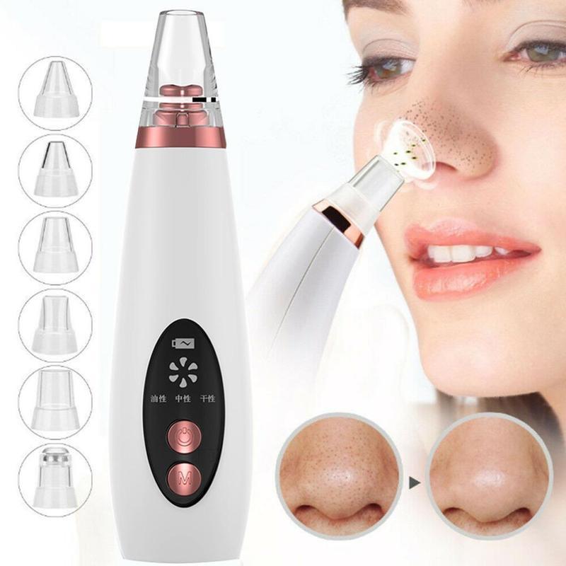 Aspirateur de pores et de points noirs modèle LY-9128 utilisé sur le nez pour une peau nette et éclatante.