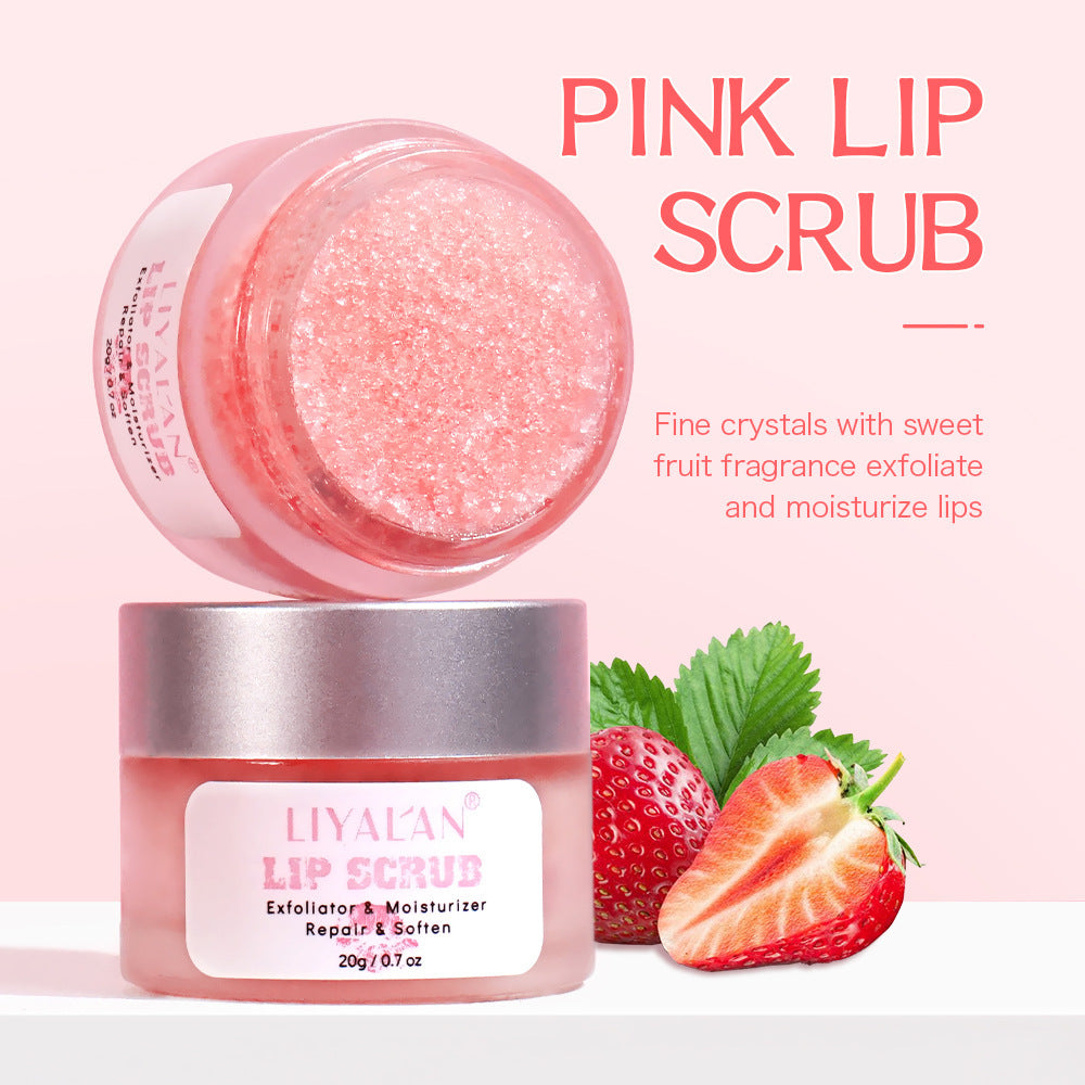 Crème exfoliante douce pour les lèvres à la fraise